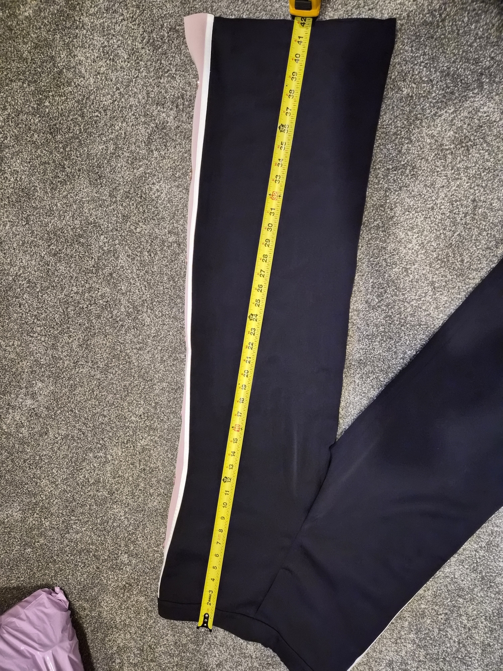Ted Baker Dark Blue Wide-Leg Side-Trim Pants with Pink & Yellow Accents - Picture 8 of 10
